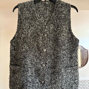 Weave of the Irish Boucle Charcoal Gray Wool Vest in Medium